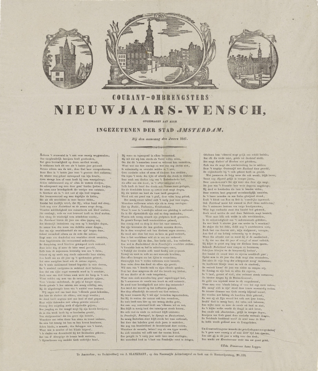 Alte Zeitung mit einem historischen Stadtfoto und begleitendem Text und anderen Bildern.