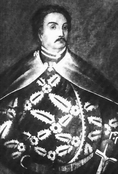 Schwarz-weißes Foto von Papst Johannes Paul II. in Priesterrobe, der eine schwarze Robe mit weißem Kragen und Manschetten trägt und die Hände verschränkt hält.
