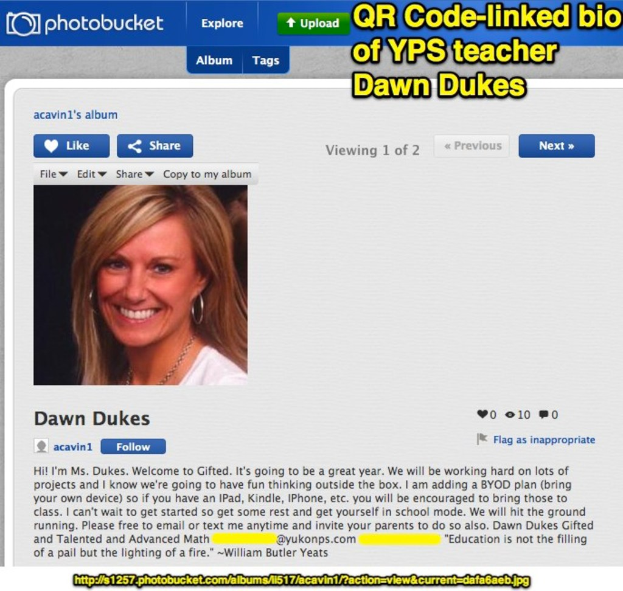 Eine Social-Media-Seite mit einem Profilbild einer Dame, ihrem Namen, einer Beschreibung und verschiedenen Icons und Schaltflächen sowie einem Link unten.