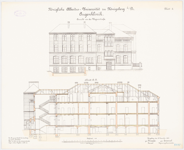 Eine Zeichnung eines großen Gebäudes mit vielen Fenstern, das als Universität Hamburg beschriftet ist, begleitet von Text auf dem Papier.