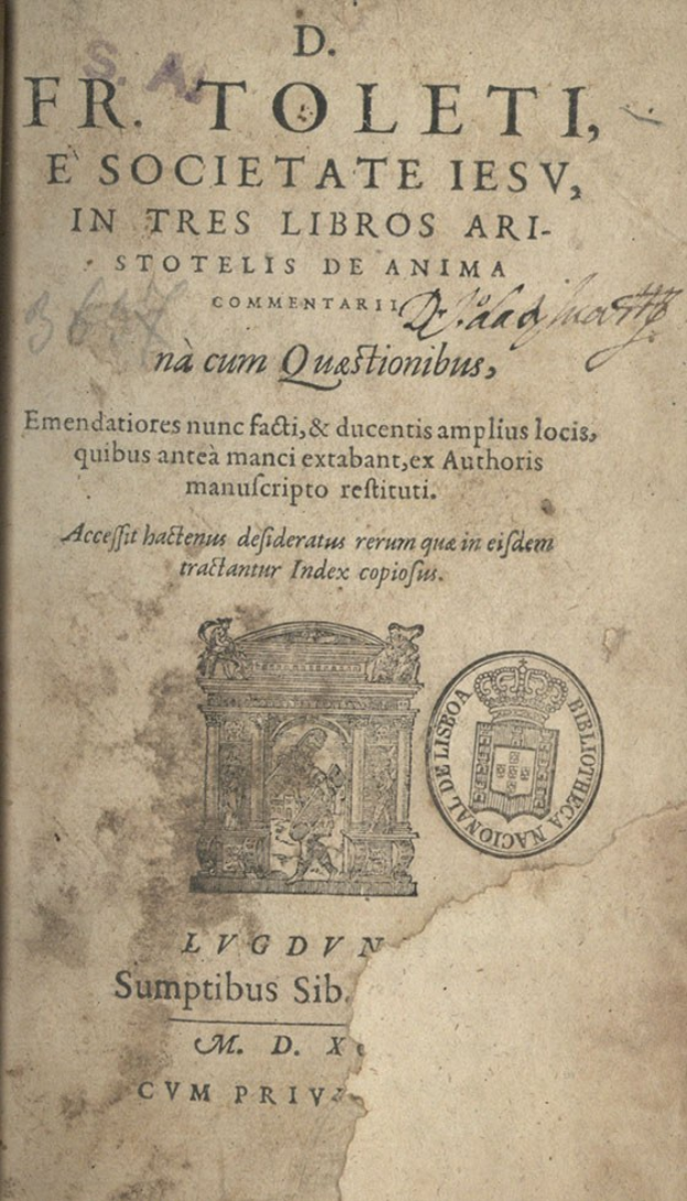 Altes Buch mit einem Stempel, vintage-Text und einer Illustration auf dem Cover.