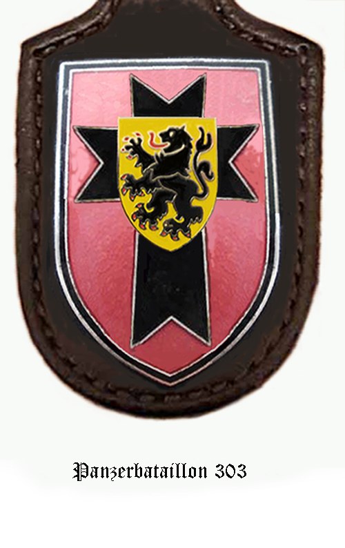 Ein pinkfarbener und schwarzer Schild mit einem Löwen, dem Logo der deutschen Armee, und dem Text "Deutsche Armee" darunter.