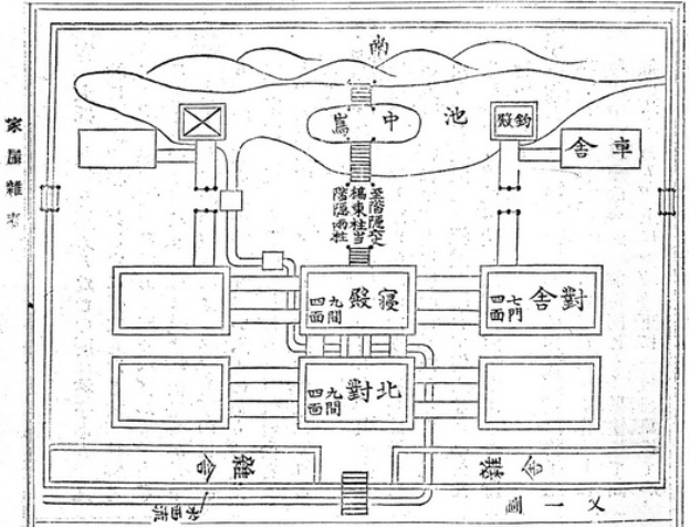 Eine Abbildung einer Wasseraufbereitungsanlage mit chinesischen Schriftzeichen, die eine Pumpe, einen Kompressor und ein Bedienfeld zeigen und das System im Detail beschreiben.