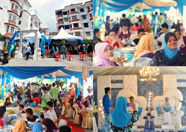 Ein Collage-Bild mit mehreren Personen und einem Geb√§ude auf der linken Seite.