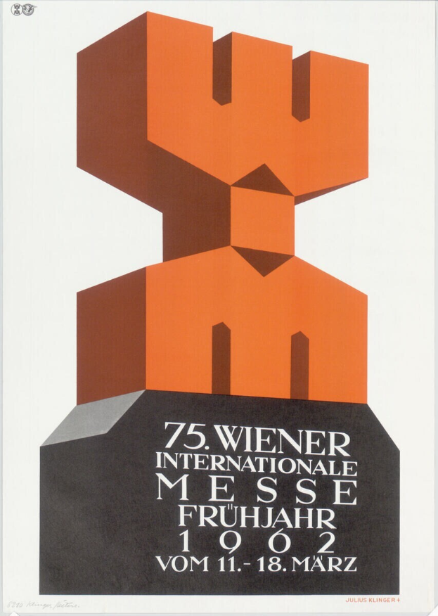 Ein Plakat für die 75. Internationalen Frühjahrsmesse in München, Deutschland, mit einem weißen Hintergrund, Text und einer bunten, detailreichen Skulptur in der Mitte.